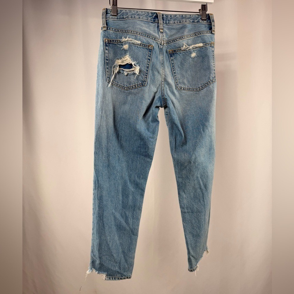 Abercrombie & Fitch Ames Low Rise Slim Boyfriend Distressed Jean in Blue Size 26 - Picture 6 of 8